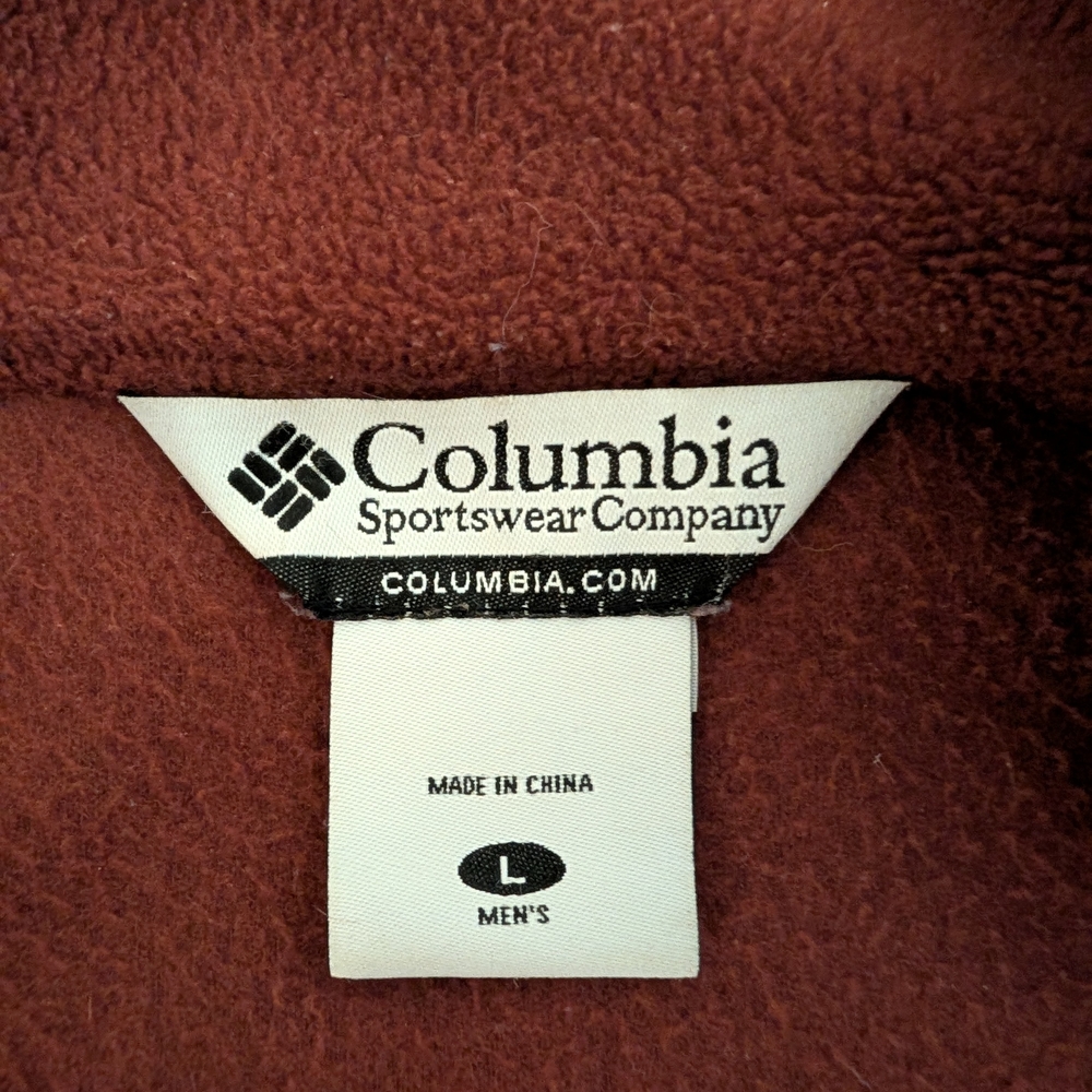 Men's Columbia Rust Zip Up Fleece Jacket Large. - Picture 3 of 3